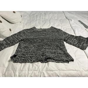 VINCE CAMUTO Black & White Nubby Pullover Classic Sweater Sz L